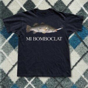Black Bass Fish Meme Tee Mi Bomboclat Funny Fishing Graphic Shirt